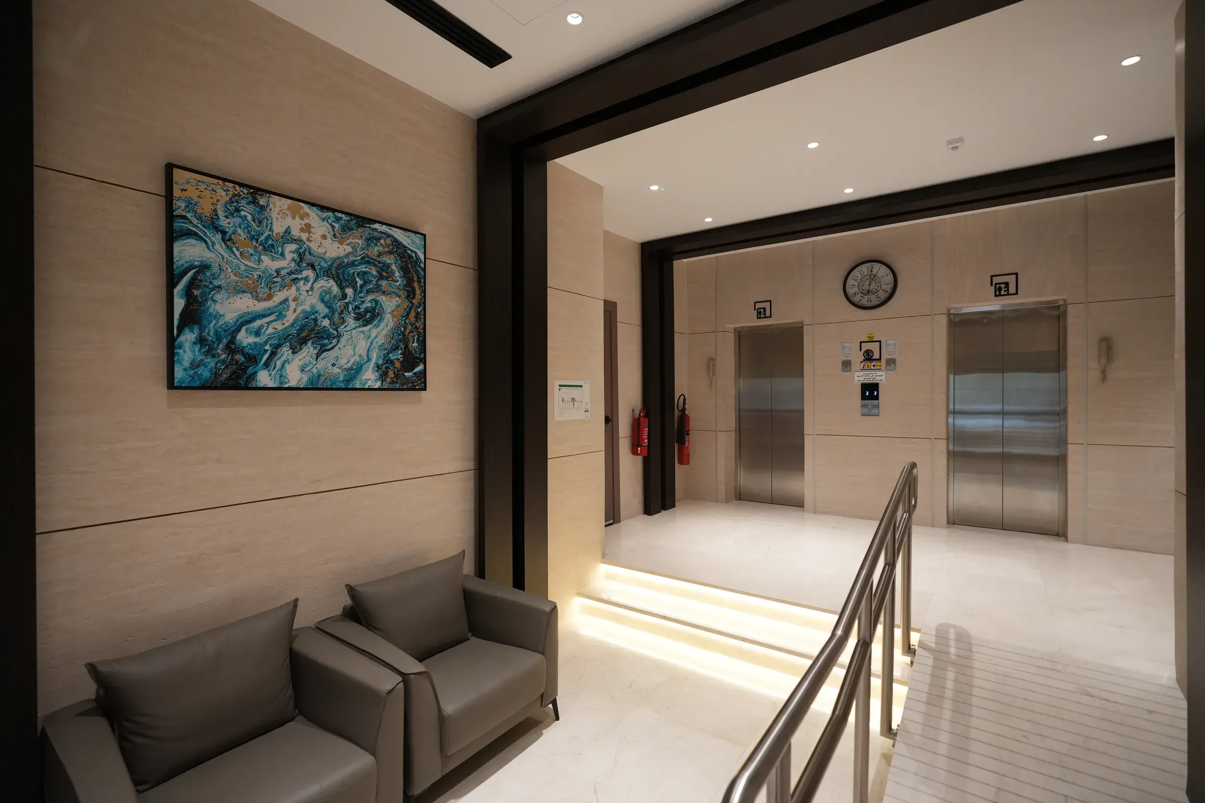 ABK lobby in Rome travertine
