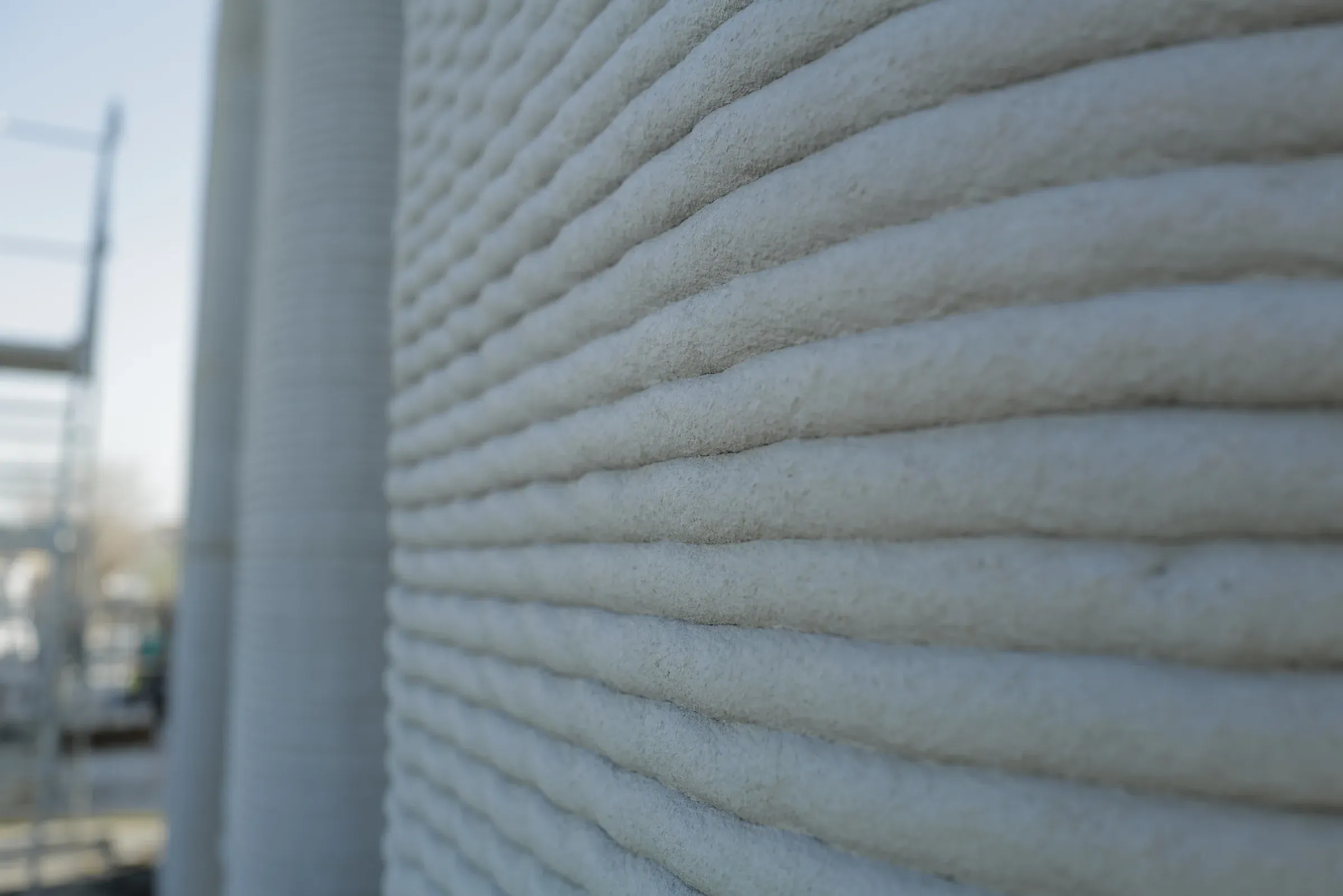 Macro of printed concrete layer lines