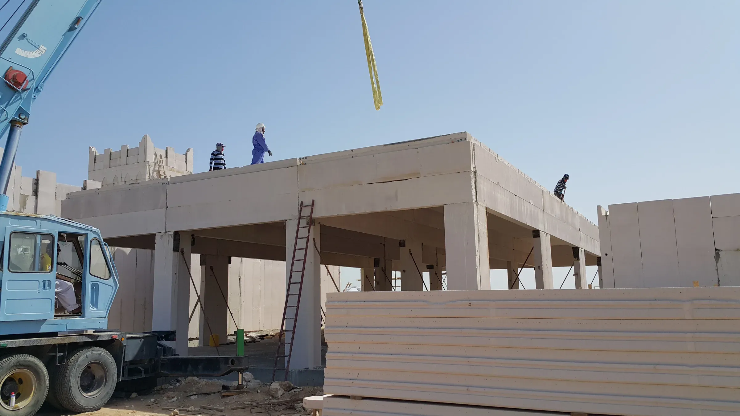 AAC walls and roof · Car park, Umm Hiesh